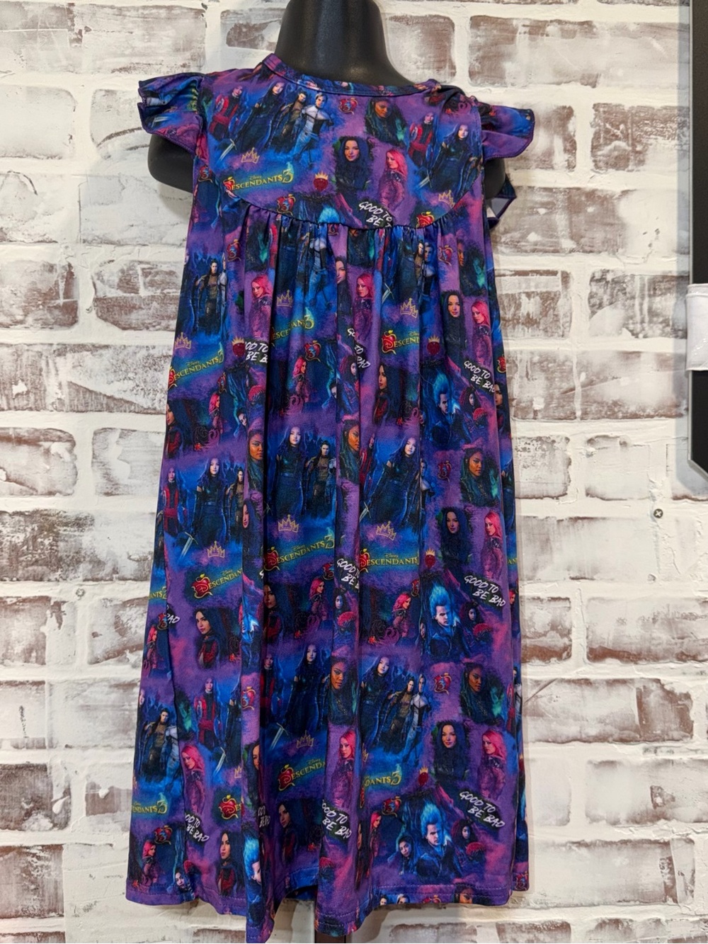Disney Purple and Blue Girls' Descendants Character Flutter Sleeve Dress